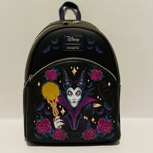 Loungefly Disney NWT Sleeping Beauty’s Maleficent Floral Mini Backpack